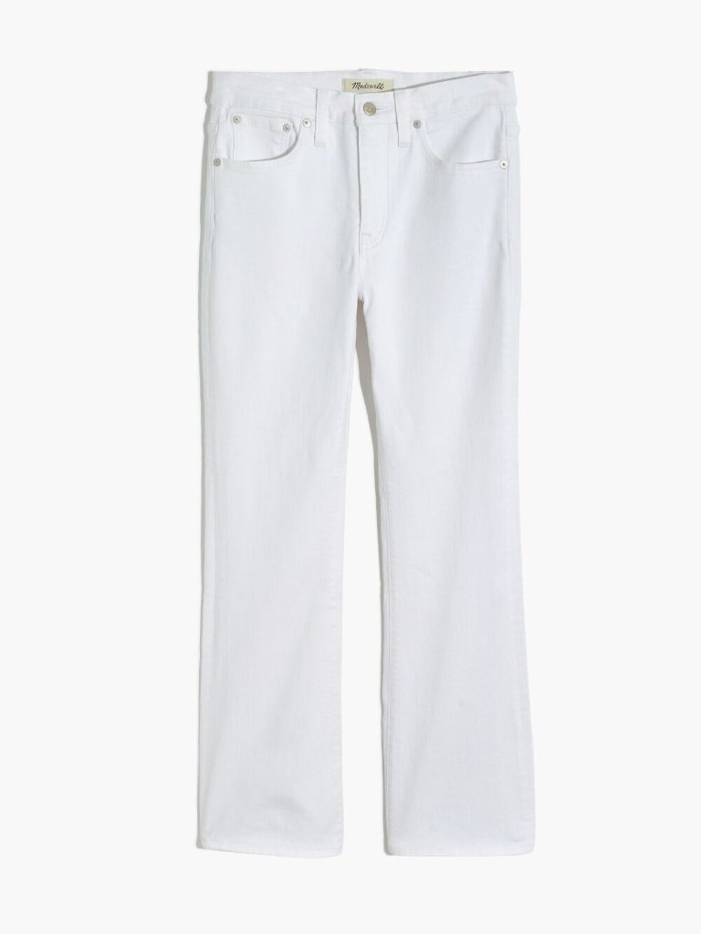 NWT Madewell Cali Demi-Boot Jeans Pure White Magic Pockets Size 25 - Picture 1 of 6